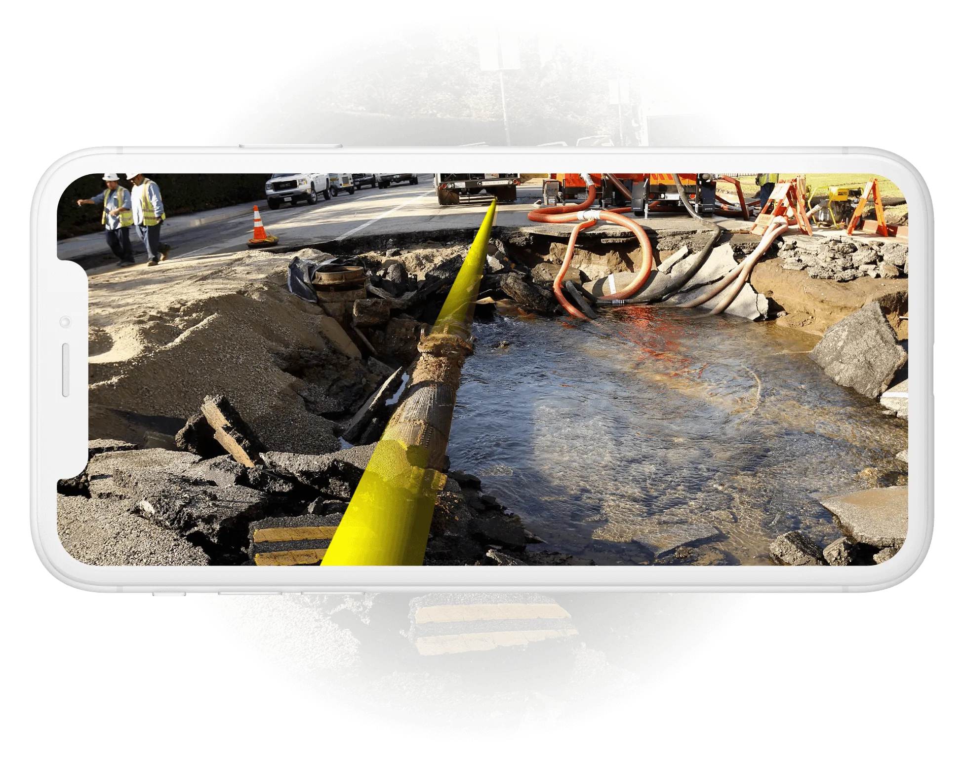 An augmented reality view of underground assets in the mobile app