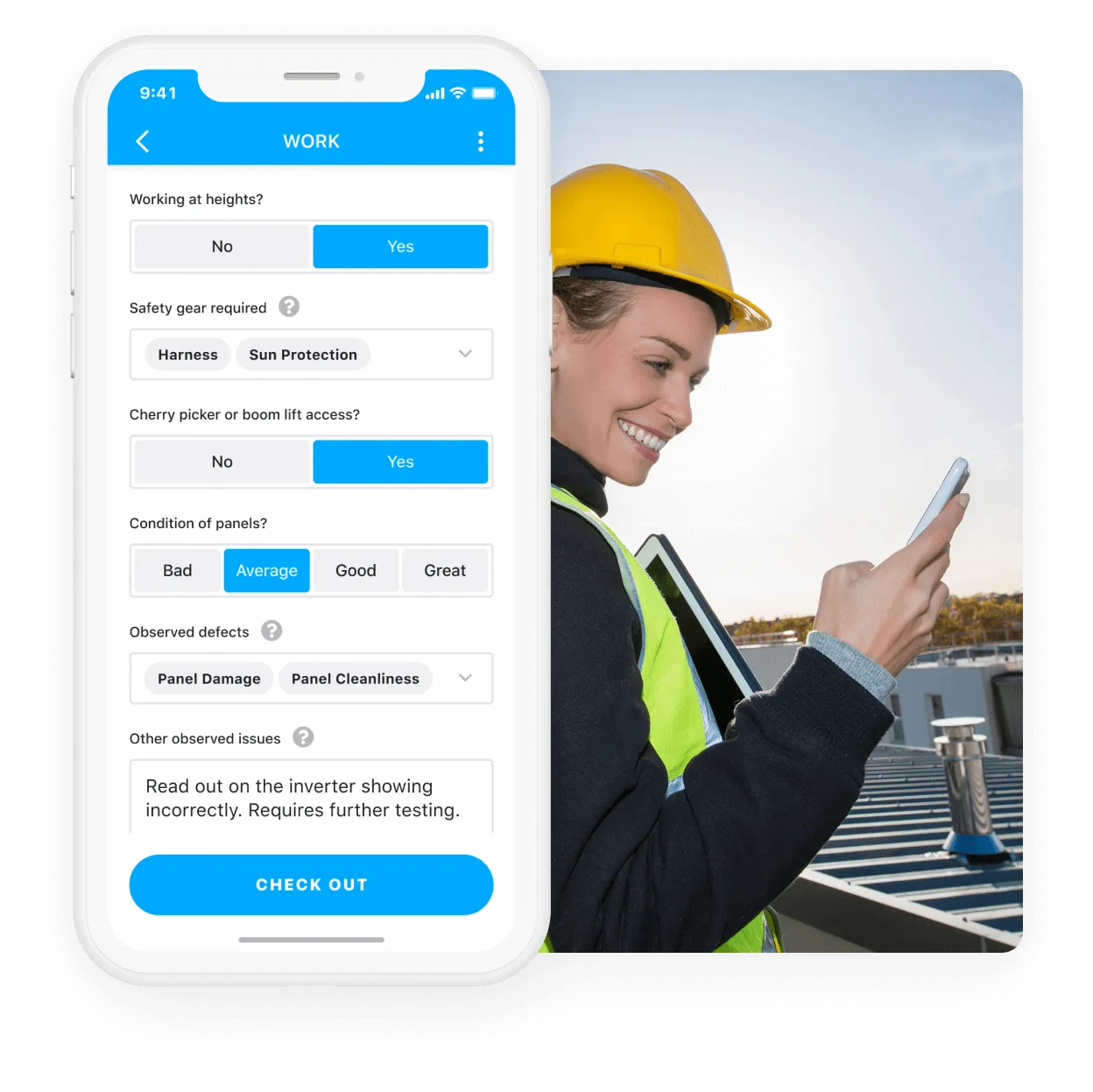 Capturing photos and form data against a job in the field