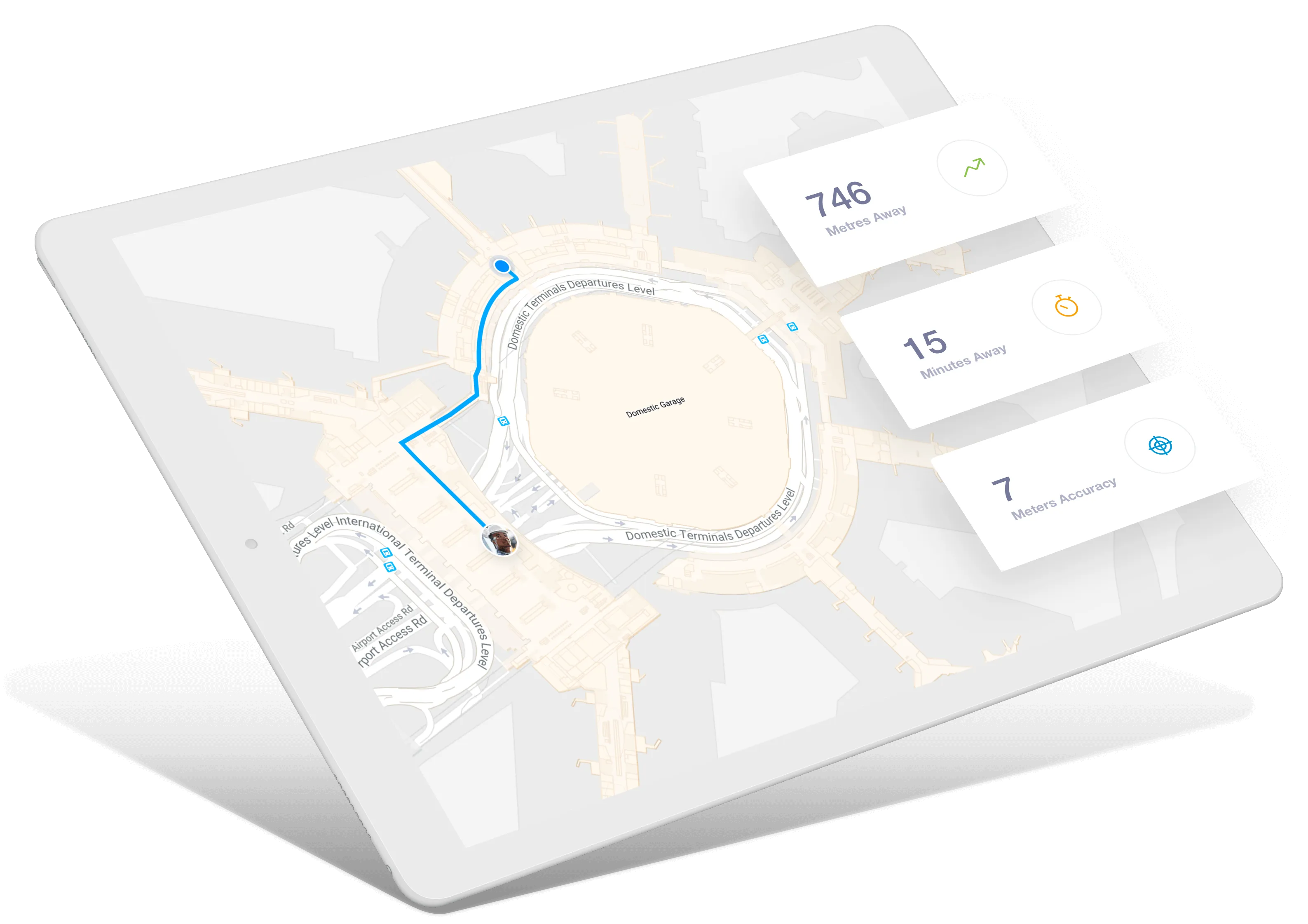 An indoor–outdoor wayfinding map of a campus