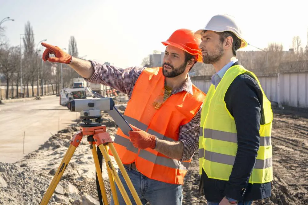 A field inspector recording data on a tablet on site