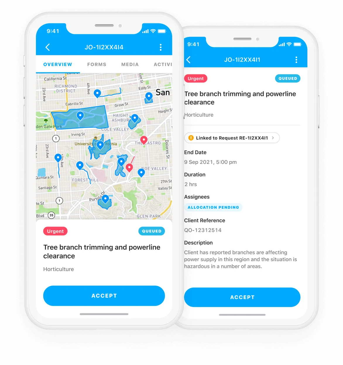 A job with its related assets and requests
