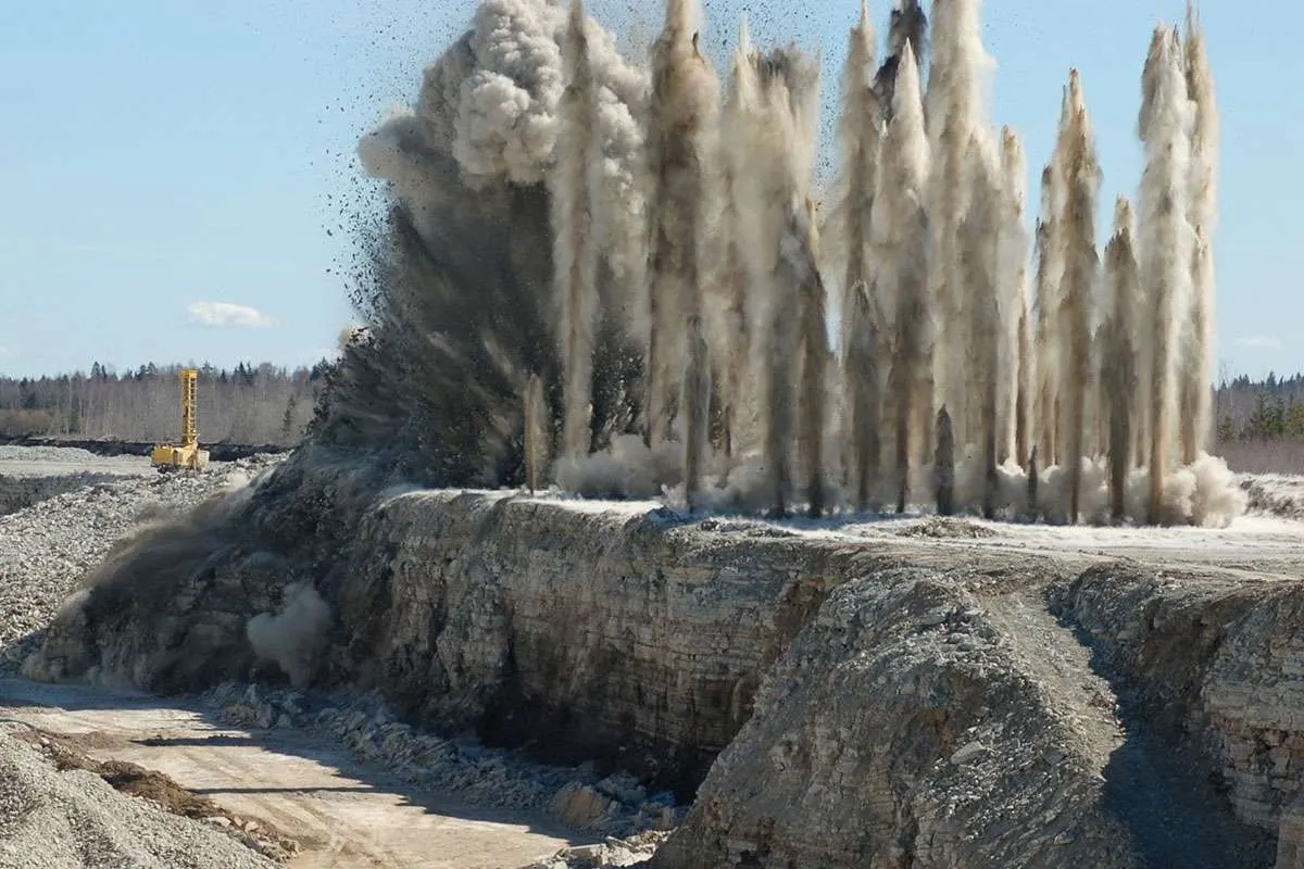 Explosives being prepared at a mine site