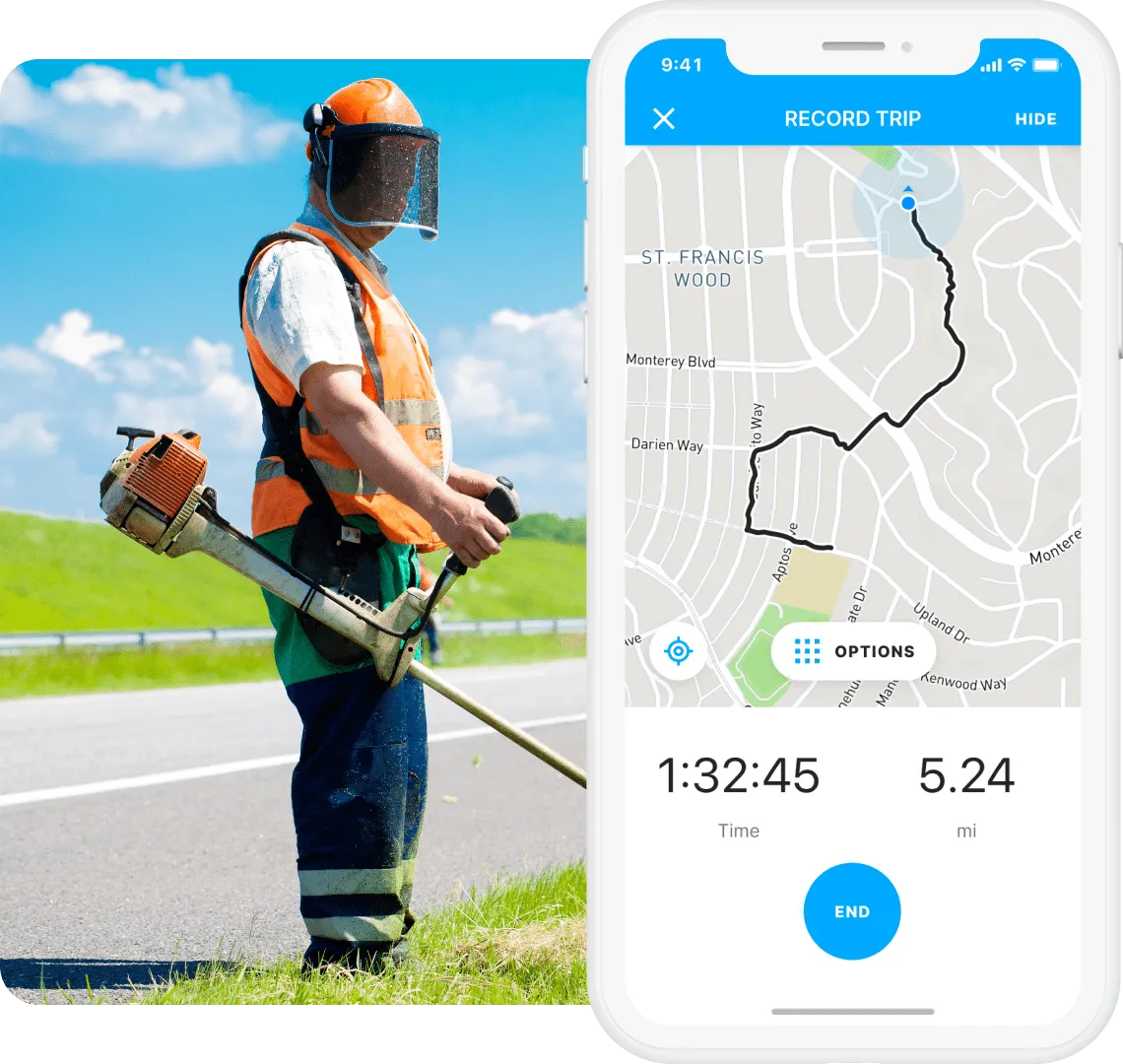 Mobile work orders and recorded GPS trips for a vegetation crew