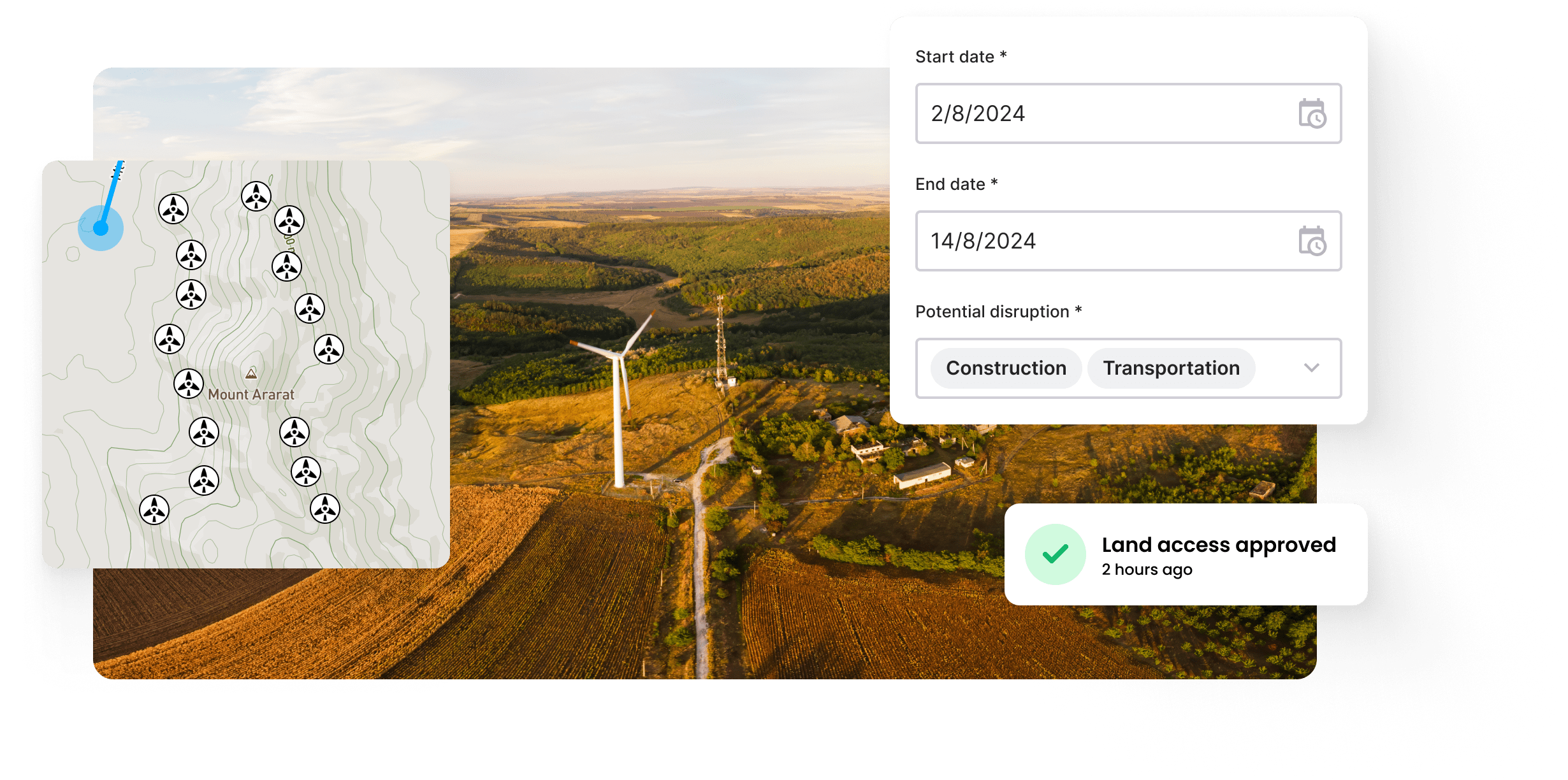 land access wind farm maps and form