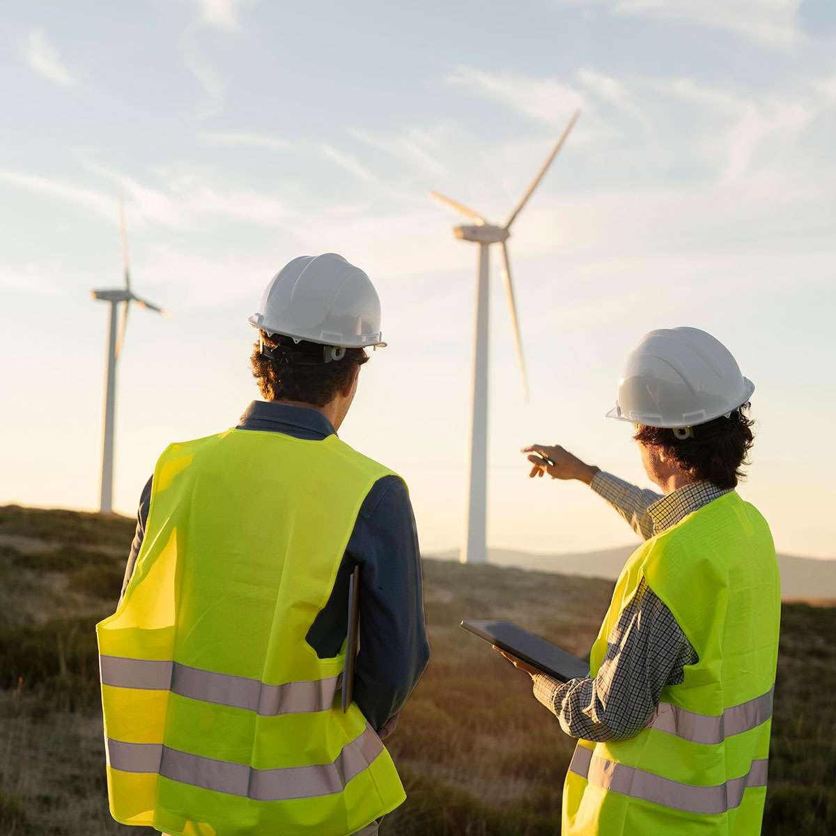 wind farms fields inspectors reviewing land access